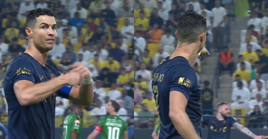 فيديو.. رونالدو يطلب تغيير حكم مباراة النصر والاتفاق